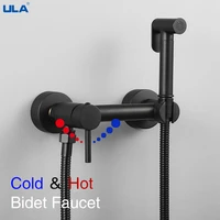 ula brass black faucet bidet sprayer bathroom toilet bidet faucet hot cold mixer water shattaf valve jet set hygienic shower