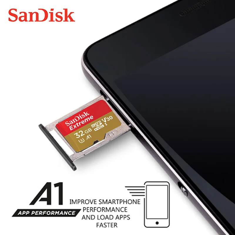 Оригинальная Подлинная карта памяти SanDisk Extreme micro sd 32 Гб класс 10 64 microSDXC microsd U3 v30