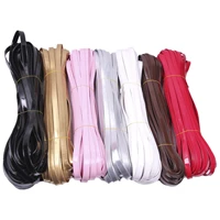 regelin 810152025mm shiny braided double layer pu leather strap string rope diy backpack strap necklace bracelet making