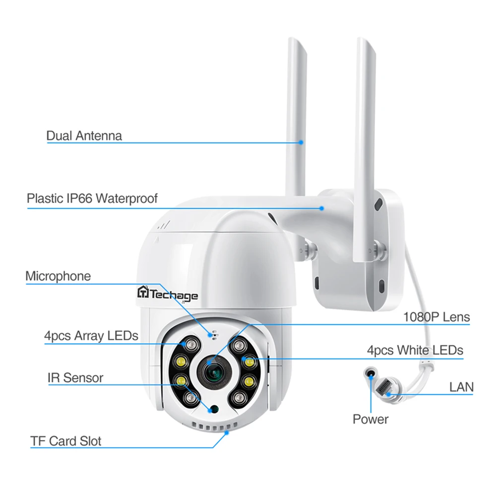 

1080P MINI PTZ Wireless IP Camera Speed Dome 2MP WIFI CCTV Security Camera Outdoor P2P Audio Smart AI Human Detect