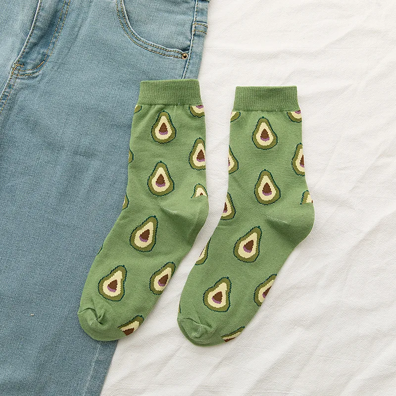 

Funny Colorful Plant Fruit Food Socks Couple Combed Cotton Socks Spring And Summer Unisex Happy Socks
