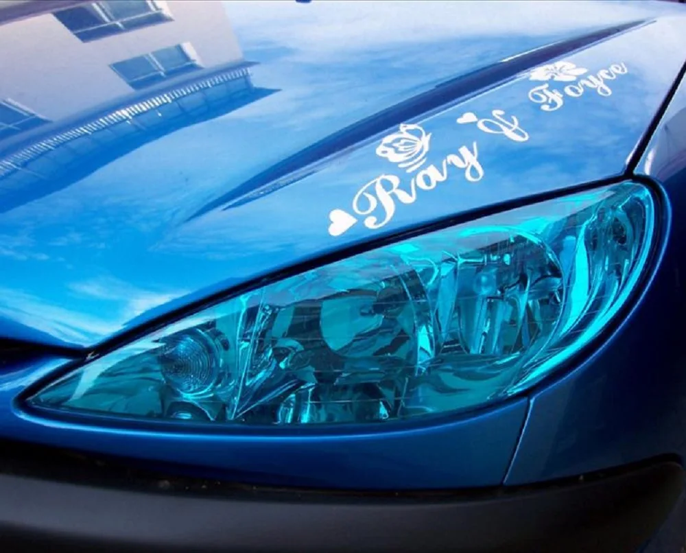 30 см широкий 7 видов цветов Автомобильная световая пленка автомобильный Головной