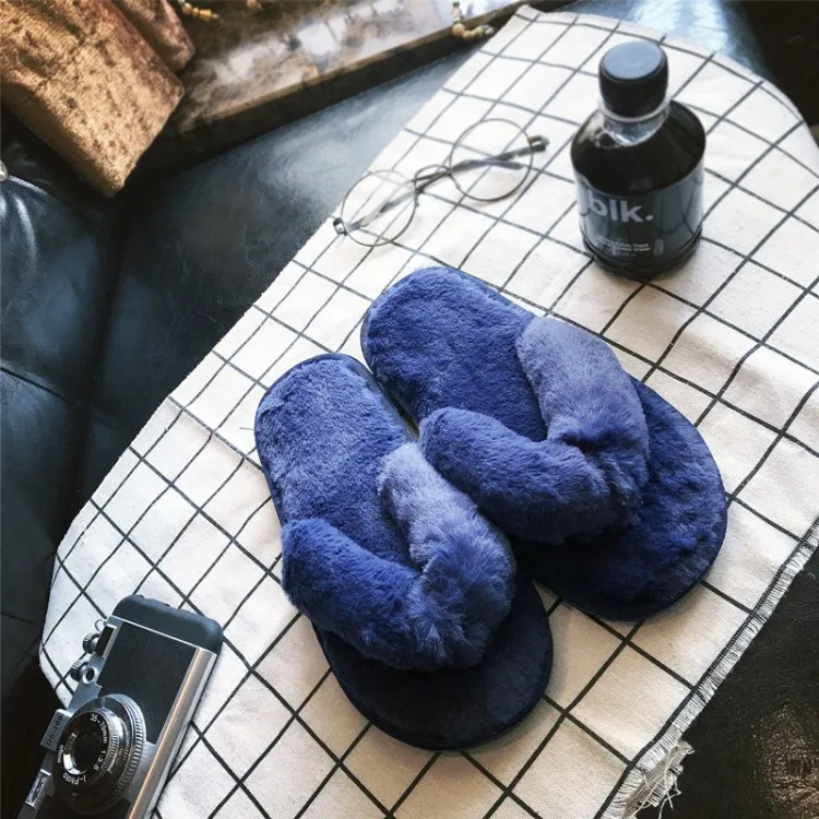 Женские домашние тапочки из искусственного меха розовые шлепанцы на плоской