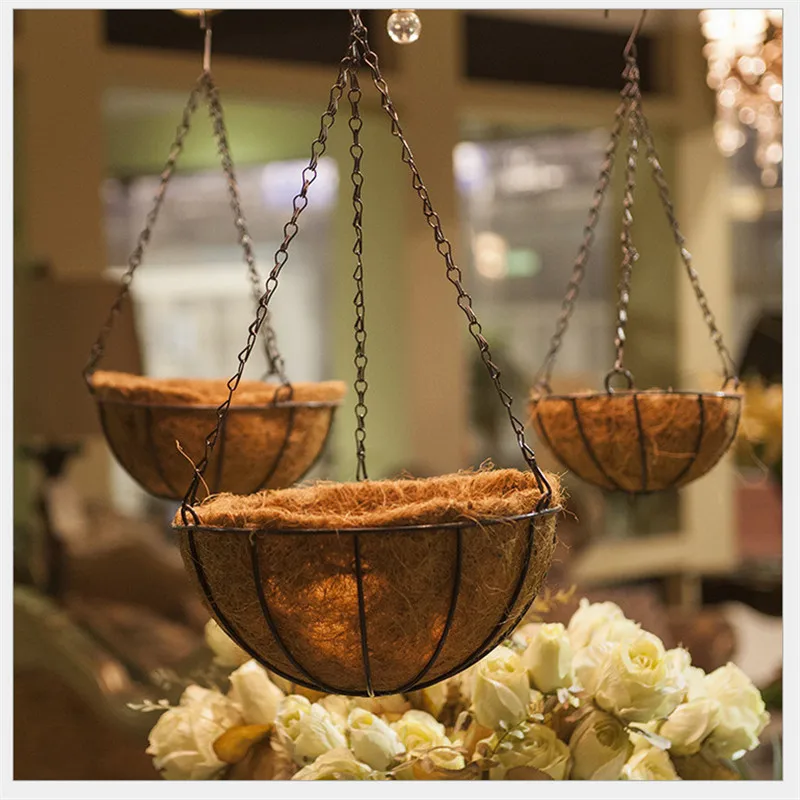 Подвесной кокосовый растительный цветочный горшок корзина с вкладышами садовый