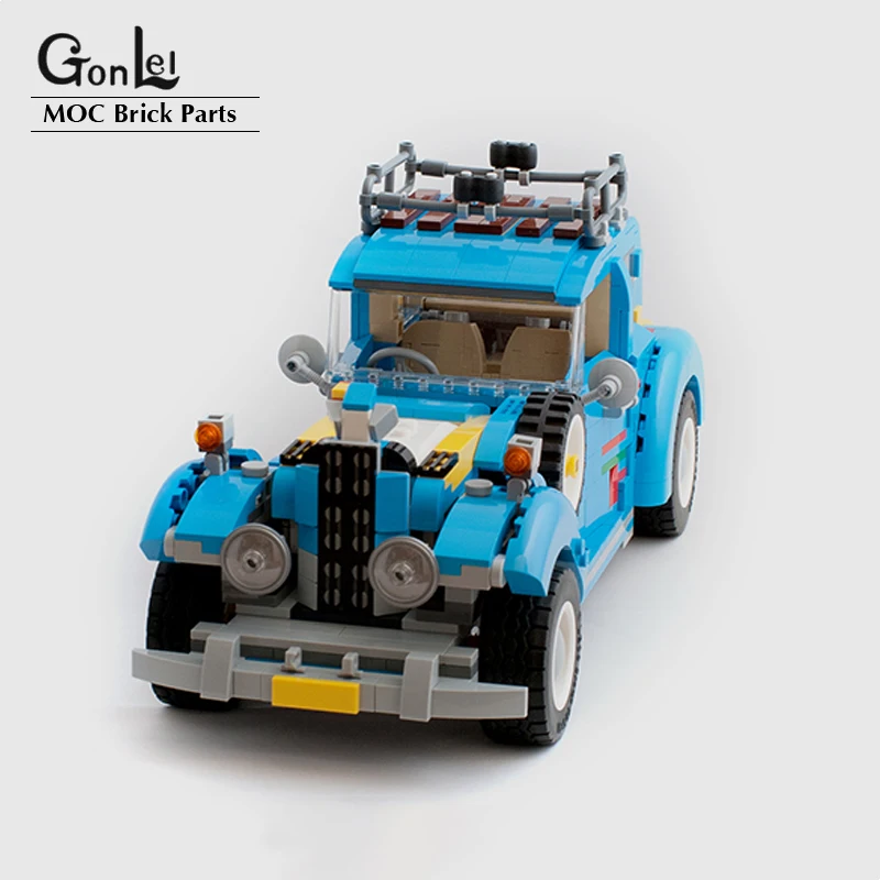 

1067Pcs Technical MOC Classic Car Blue Ghost Vintage 10262 MOD Building Block Vehicel Bricks Assemble Toys Collection for Gift