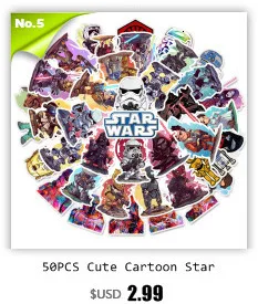50PCS Cute Cartoon Star Wars Stickers Room Decoration for Living Room Outdoor Camping Laptop Luggage Car Wall Sticker Wall Decor