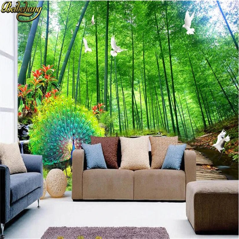 Обои beibehang с изображением бамбукового леса и весны фон для телевизора