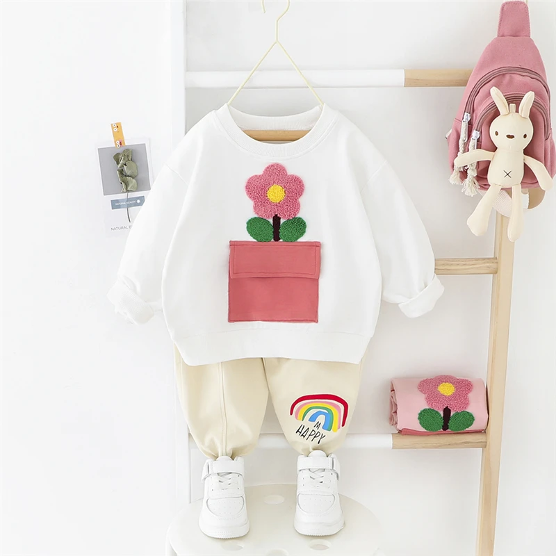 Весна 2020 комплекты одежды для маленьких девочек одежда малышей футболка с