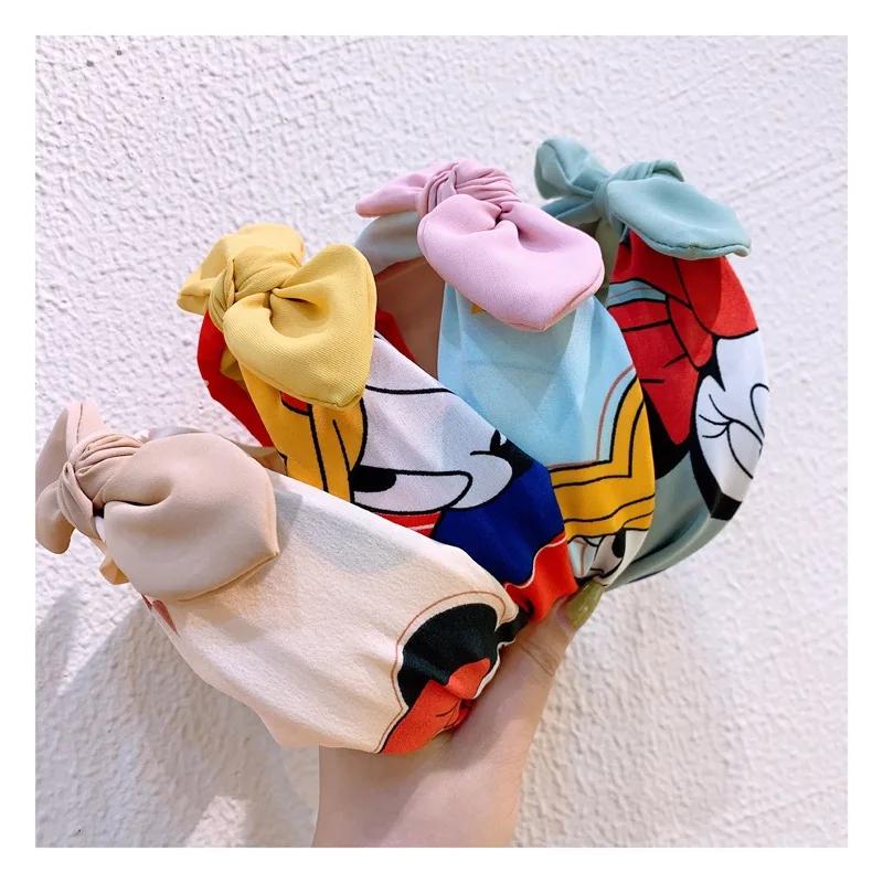 Повязка для волос с мультяшным принтом Минни Диснея заколка широким покрытием и