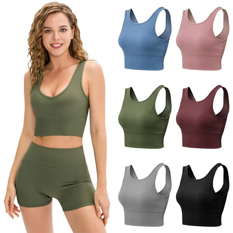

Women Sexy Bra Sport Suit Gym Set Shorts Workout Running Clothing Gym Wear Athletic Yoga Set U-neck Tracksuit All Size S-2XL