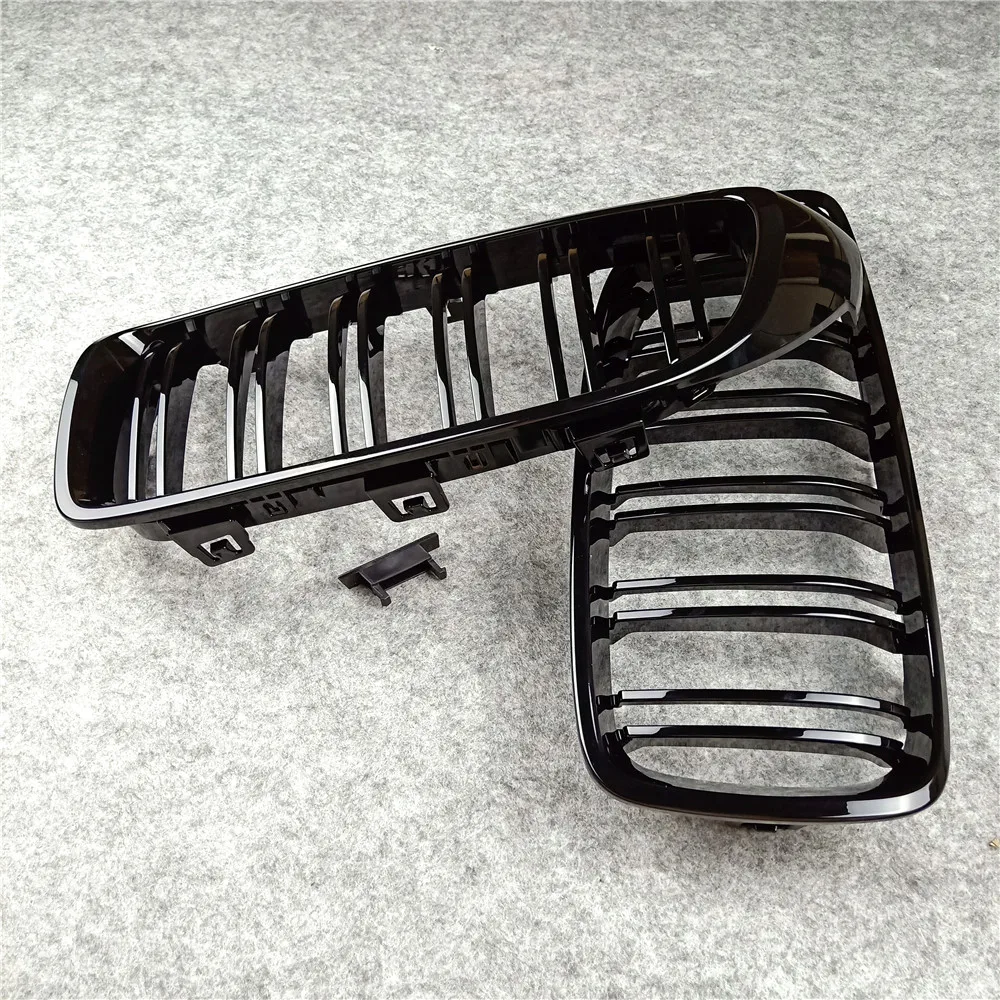 Одна пара 2013 2018 4 серии ABS черные двойные фронтальные грили с логотипом M для Bmw F32 F33