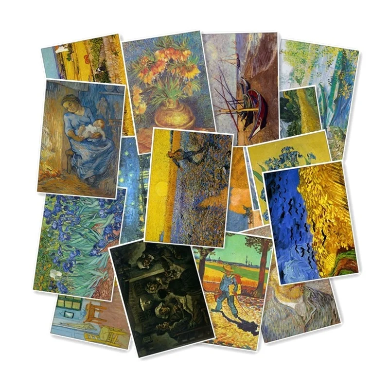 Van Gogh цветная гибридная наклейка для ноутбука/чехол для багажа/Бытовой Холодильник/украшение для автомобиля(25 шт