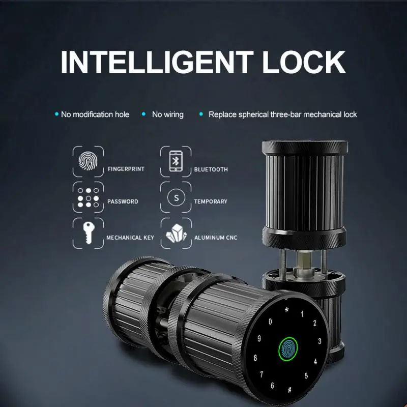

TUYA Smart Ball Lock Fingerprint Lock Password Fingerprint APP Remote Control 40 Groups Assembly Smart Door Lock Office Business