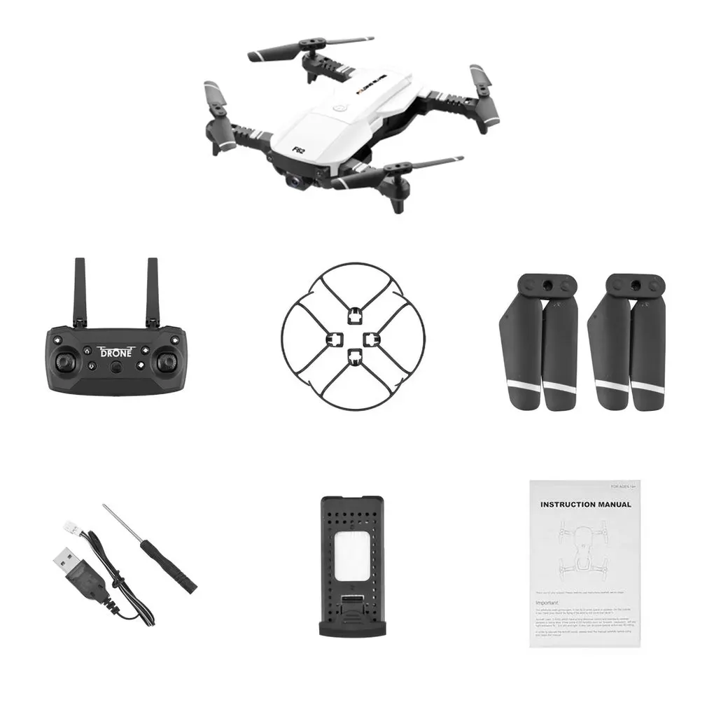 0.3MP White 1B F62 2,4G wifi 0.3MP/4K 16MP HD широкоугольная камера Радиоуправляемый Дрон оптическое управление потоком жестов смарт-контроль Радиоуправляемый вертолет Дрон модель - Цвет: 0.3MP White 1B