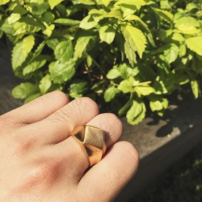 Мужское Винтажное кольцо-печатка OSR375 прямоугольное кольцо с плоским верхом из