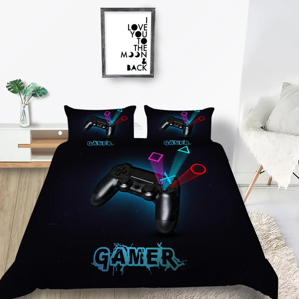 

3D Bedding Set Luxury Gamer Duvet Cover Set Gaming Themed Unique Design Boys Girls Room Decoration Dropship