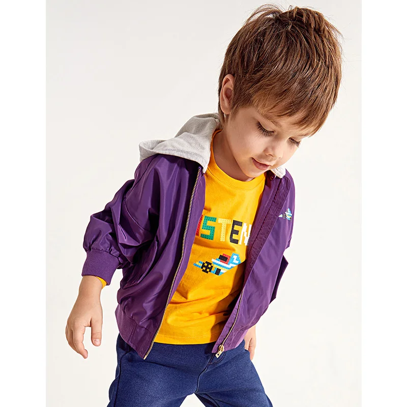 Balabala/Детская толстовка с капюшоном на молнии принтом для мальчиков Куртка