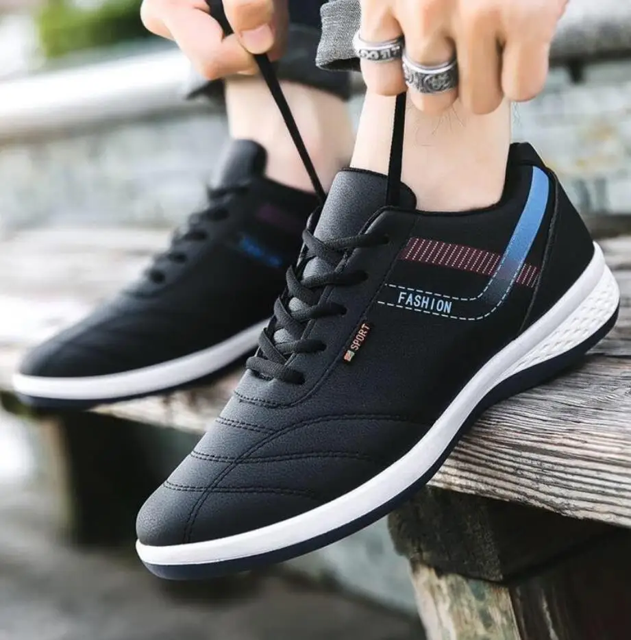 Tenis masculino Zapatillas Deportivas Hombre; сезон весна-осень; белые кроссовки; Мужская Дизайнерская обувь на толстой подошве; Повседневная обувь для молодых мужчин - Цвет: black