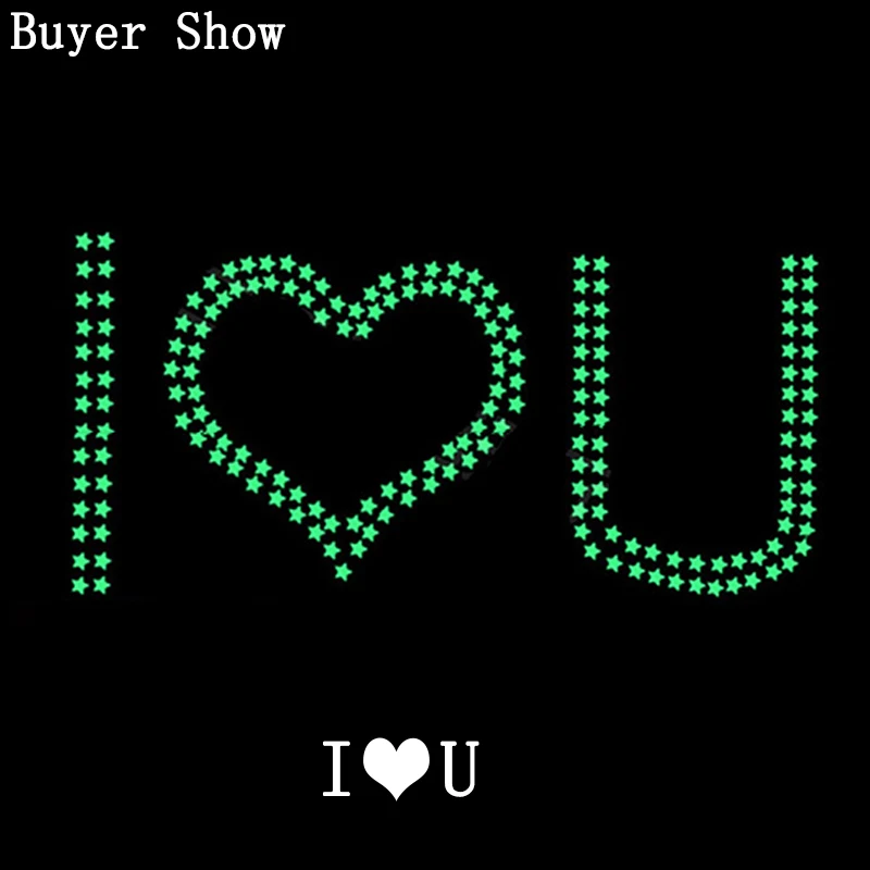 Светящиеся наклейки 100 шт. Флуоресцентные 3D звезды настенное искусство сделай