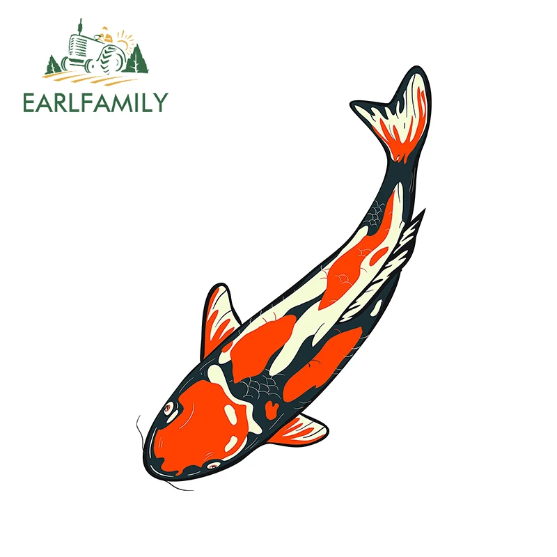 

EARLFAMILY 13 см x 9 см для кота, рыбы, самодельные мотоциклетные наклейки для автомобиля, модная Водонепроницаемая аниме наклейка на окно с царапи...