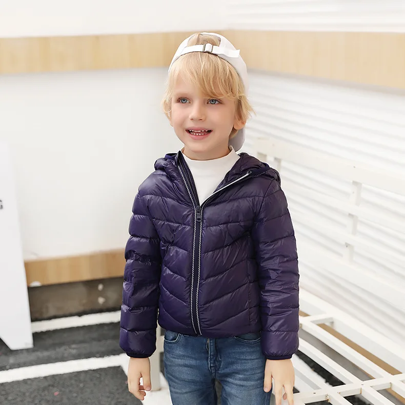 Зимняя Детская куртка 2019 г. Осенне-зимняя Новая легкая теплая пуховая для