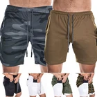 Бег быстросохнущие шорты мужские спортивные Фитнес спортивные бермуды Тренировочные Короткие штаны Летние мужские с несколькими карманами, пляжные тренировочные брюки