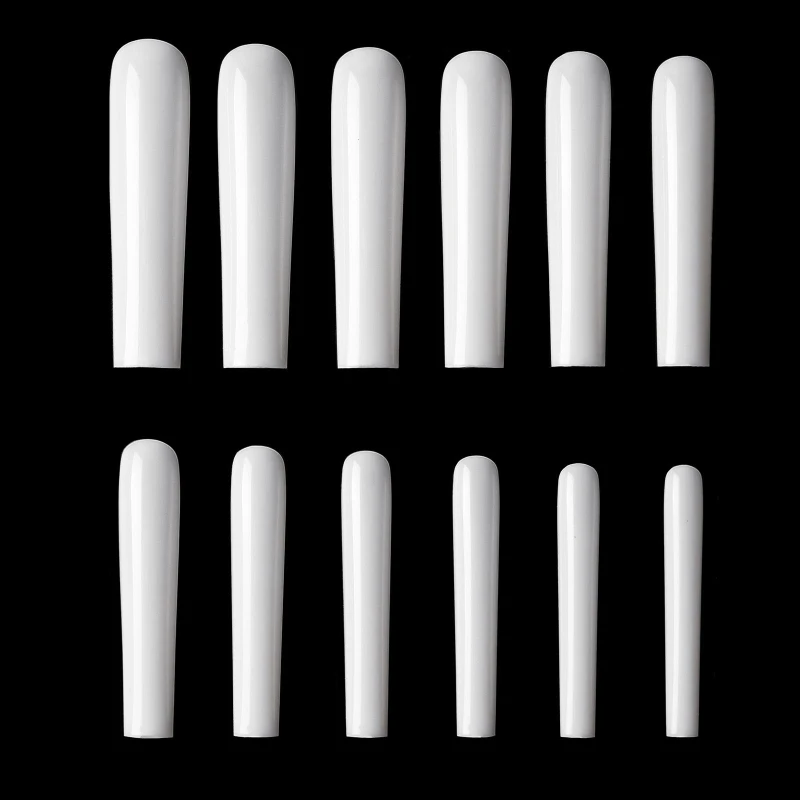 

Natural Coffin Fake Nails 504pcs Ballerina Acrylic Nails Full Cover Ballet Shape Artificial False Nail Tips No C Curve K3NE
