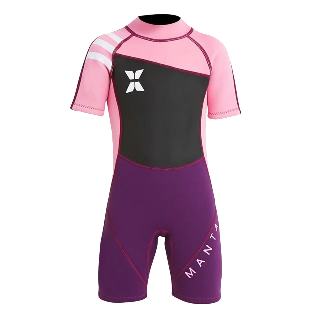 

Kids Short Sleeve Wetsuit Swimwear Bathing Suit One Piece Swimsuit UPF50+ Wetsuits Surfing Swimming Diving Suit