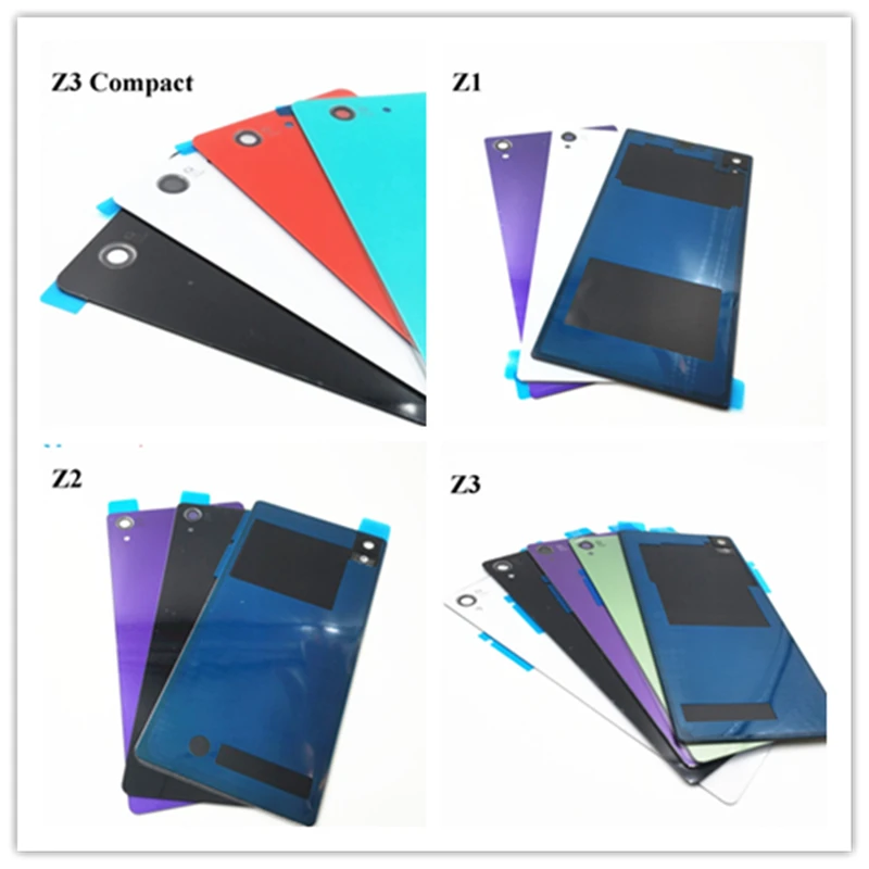 New Rear Door Battery Back Housing Glass Replacement Cover Case For Sony Xperia Z1 Z2 Z3 Z3 Compact Mini With Logo