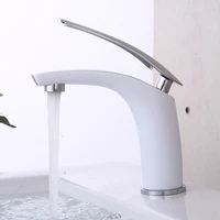 nordic style full copper hot and cold washbasin faucet bathroom white faucet bathroom faucet hot and cold