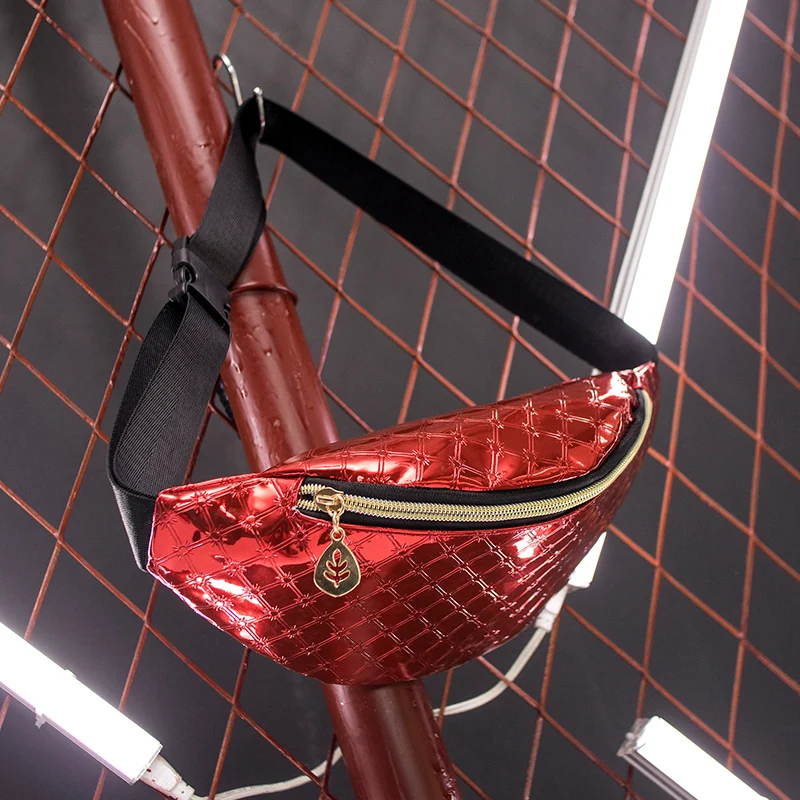 Поясная Сумка для женщин популярная блестящая кожаная Водонепроницаемая