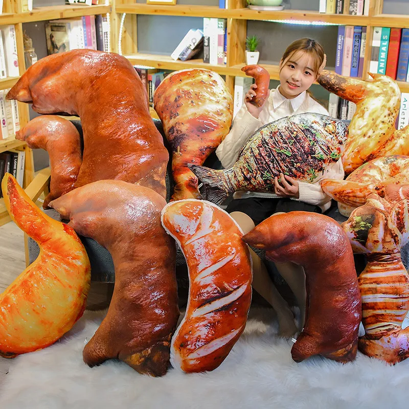 110 см Симпатичные плюшевые игрушки с едой мясом Детские куриные ножки рыбы