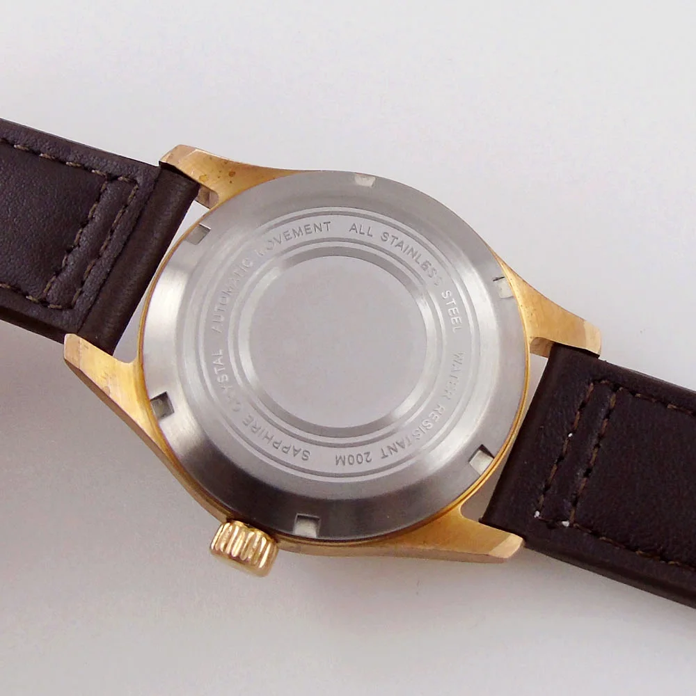 Мужские наручные часы для дайвинга с сапфировым стеклом 39 мм из твердой бронзы NH35