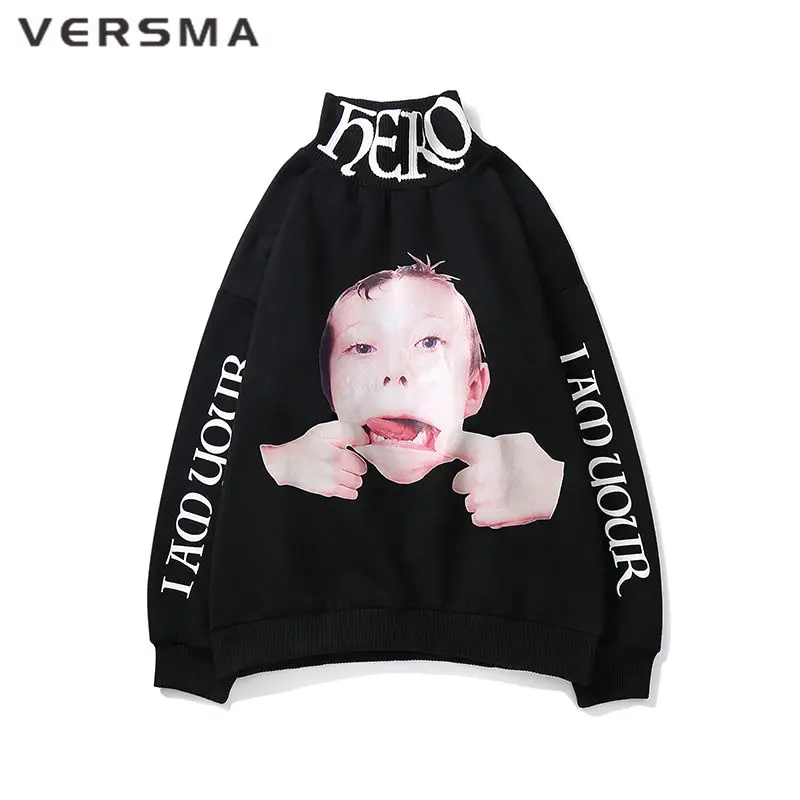 VERSMA корейский Harajuku Ulzzang 3D печатных толстовки кофты для мужчин и женщин осень High Street хип хоп свободные Рождество Пара Толстовка