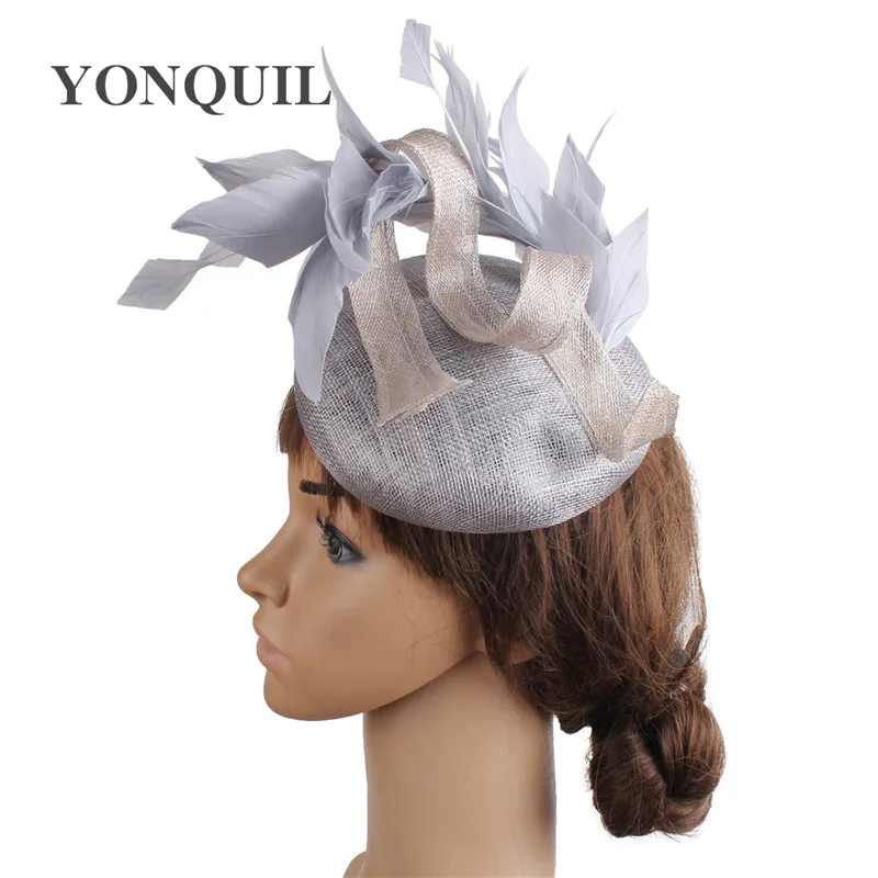 Высокое качество 4-Слои Sinamay Свадебные чародей вечерние шляпа женская элегантная