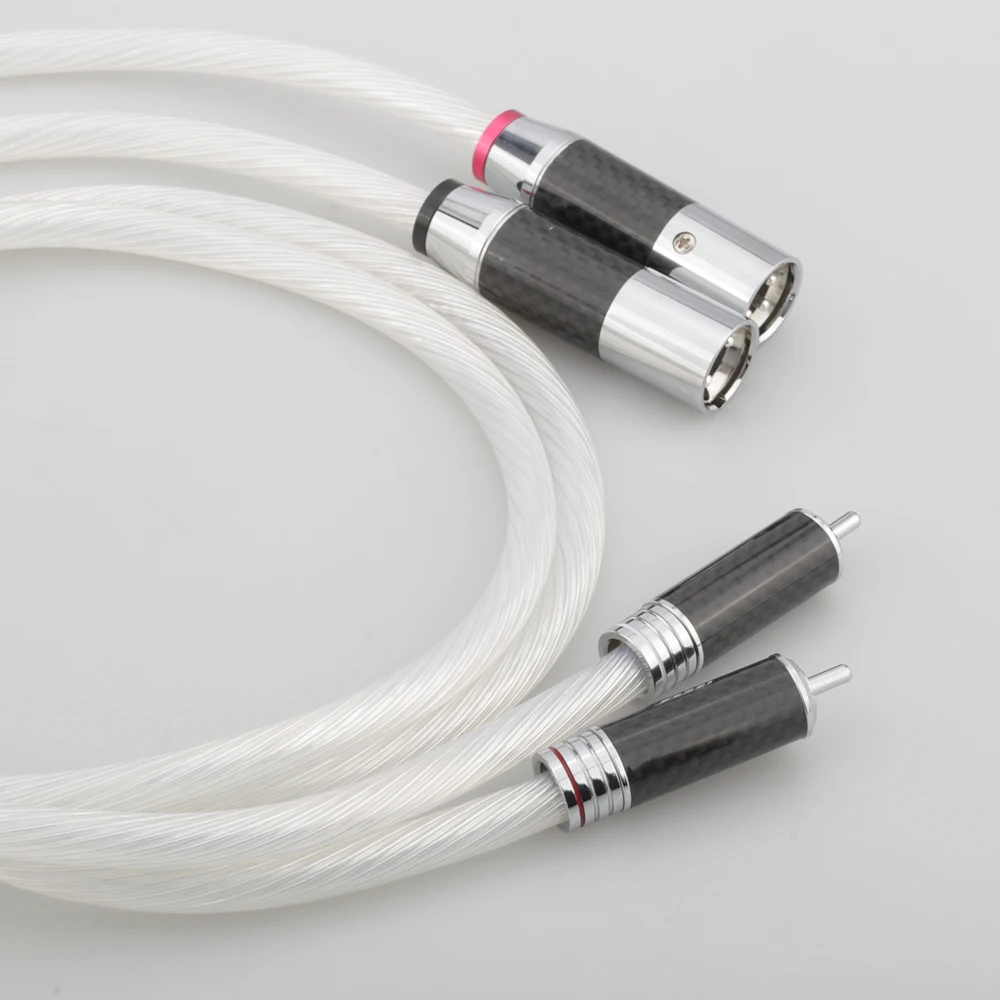 

High Quality Audiocrast Pair 5N Single Silver Plated 2RCA Male TO 2XLR male Plug Audio Cable HIFI