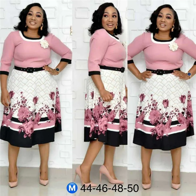 2019 приграничные африканские украшения с цветочным принтом рукавом круглым