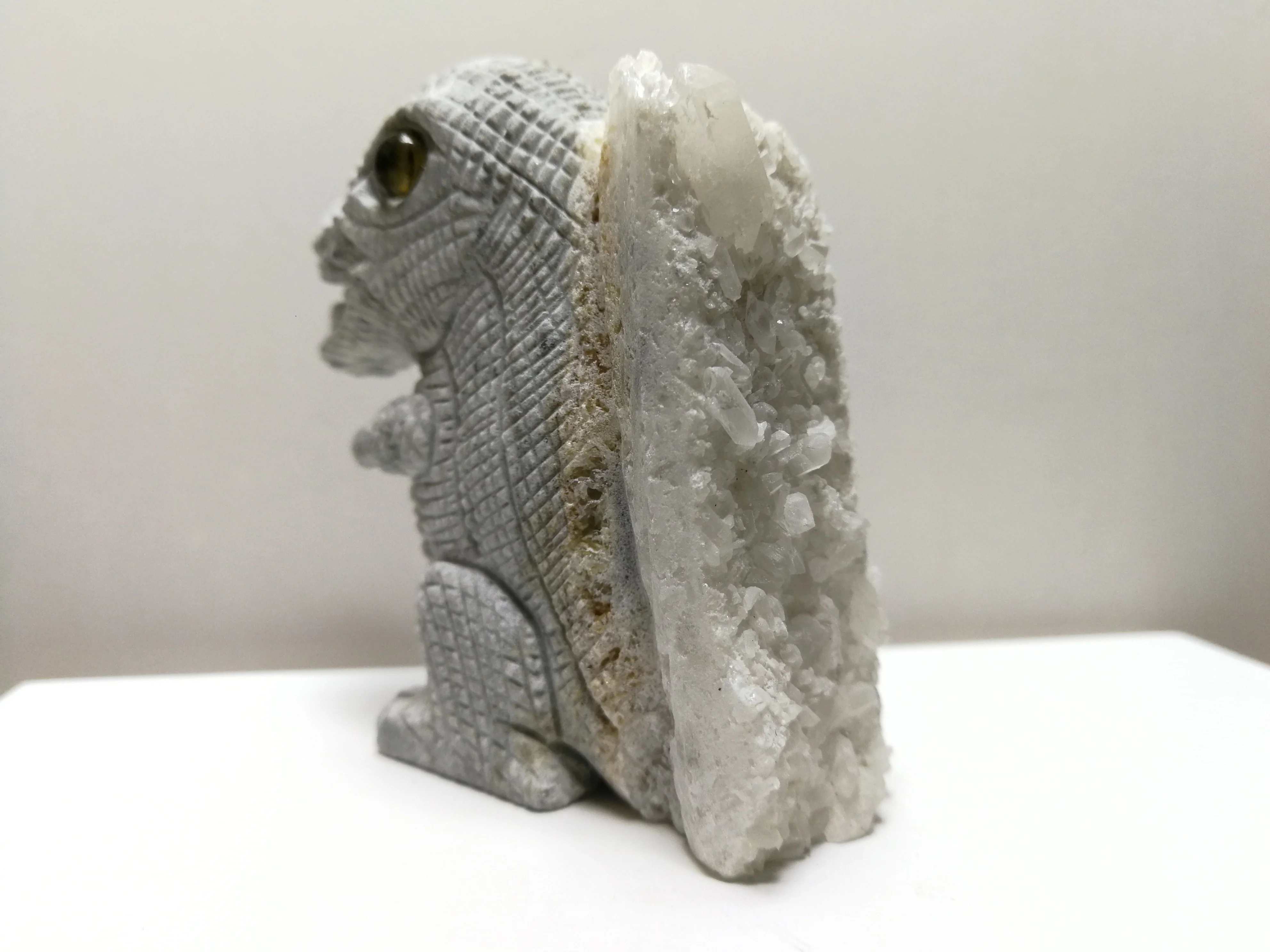 204,7 натуральный кристаллический кластер, минеральные образцы, резные вручную динозавры --- 01 от AliExpress WW