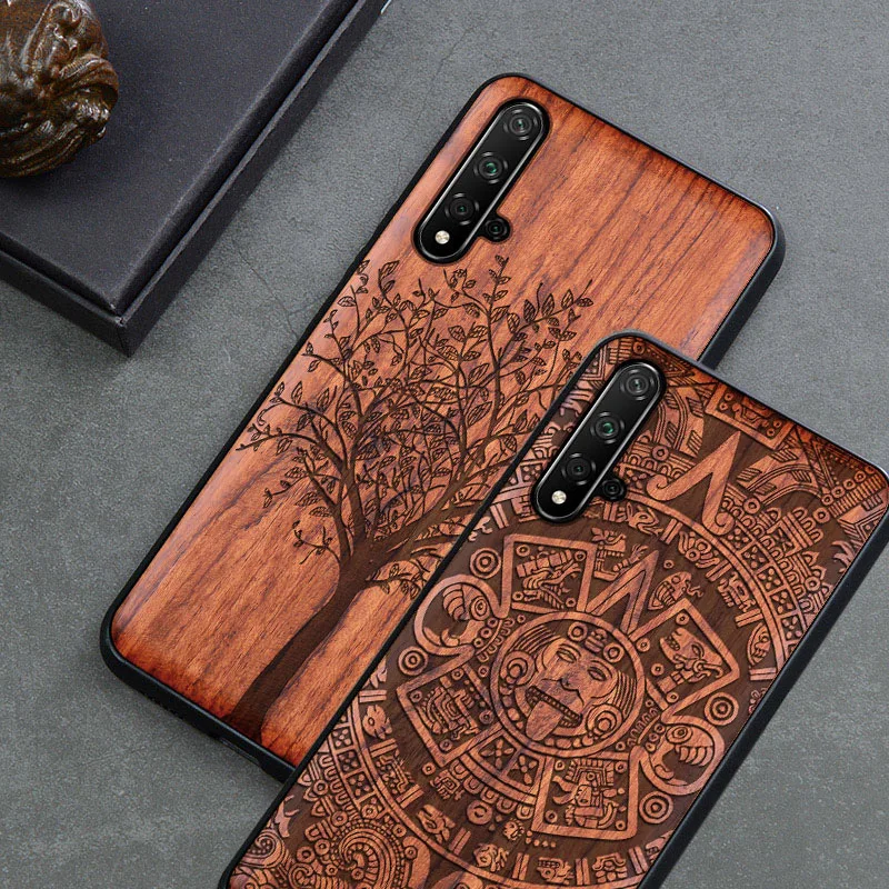 Новинка чехол для Huawei Nova 5t тонкий деревянный бампер из ТПУ чехлы
