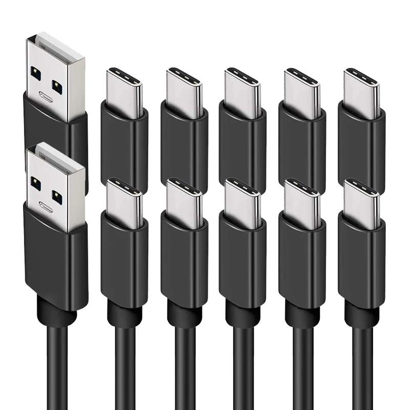 Кабель USB Type C 3 А 10 шт. в упаковке шнур для быстрой зарядки Samsung Galaxy S21 S20 S8 S9 S10 Note 9 8