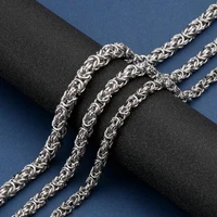 678mm men jewelry trendy stainless steel woven lantern byzantine chain necklace link chain free choose xmas gift
