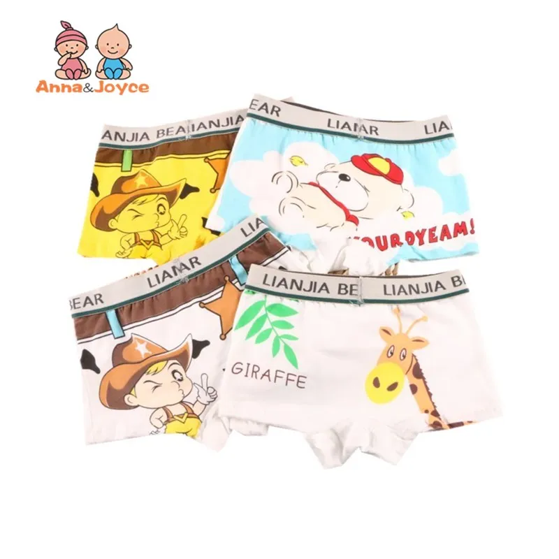 

4 Pcs/lot Cartoon Boxer Gifts Children Underpants Comfortable Boys Underwear Kids Boxer for 3-11Yrsg JP-TNM0096