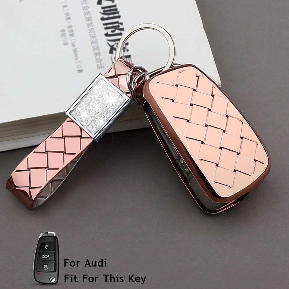 Складной 3 кнопки Автомобильный ключ кошелек сумка брелок для Audi R8 A1 A3 A5 A6 A7 A8 Q3 Q5 Q7