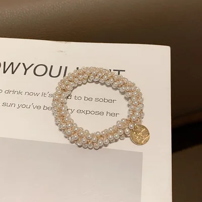 

New Women Crystal Hair Ties Pearl Elastic Hairband Girls Scrunchies Rubber Band Women Hair Accessories Headwear Ornament