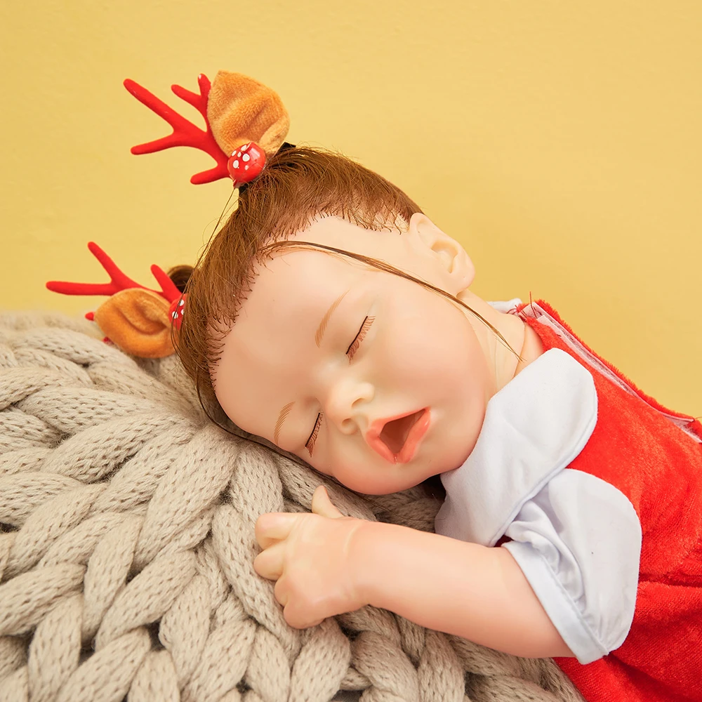 

Hoomai Christmas 17" Toddler Reborn Baby Silicone Body Lifelike Bebe Reborn Dolls For Children Birthday Gift Toy