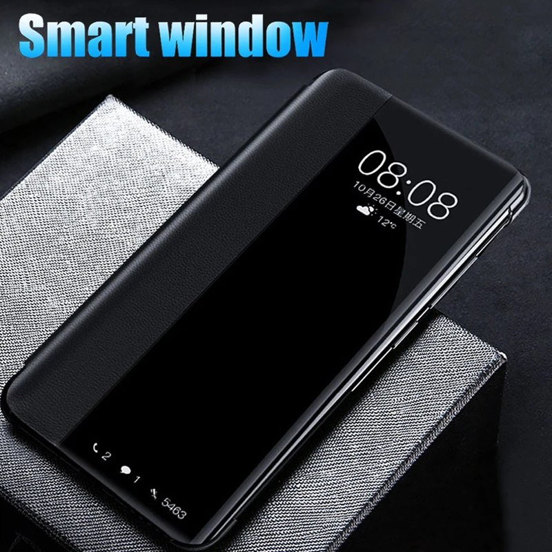 p 30 light case cover for huawei p20 p30 pro lite p 20 30 20p 30p p30pro 20lite flip folio window smart view luxury phone fundas free global shipping