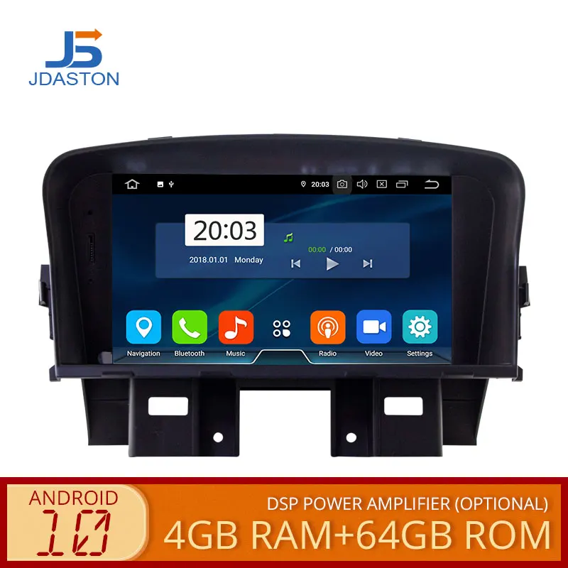 Автомобильный мультимедийный плеер JDASTON Android 10 для Chevrolet Cruze 2008 2009 2010 2011 2012 2 Din
