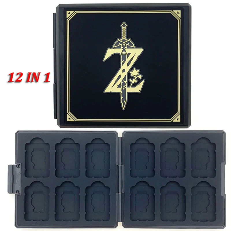 Black Z case Футляр для игровых карт для nintendo Switch Box для 12 в 1 NS чехол для игровых карт+ 3D аналоговые аксессуары - Цвет: Black Z case