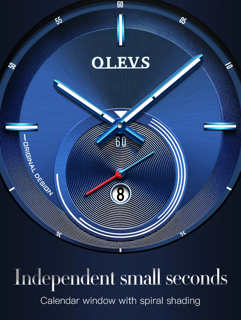 NEW OLEVS Watch Men Luxury Quartz Date Blue Dial Thin Top Brand Watches Sports Chronograph Mesh Belt Wrist Watch Man Clock