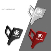 car safety buckle clip seat belt plug alarm canceler stopper for skoda octavia fabia kamiq karoq rapid scala car accessories